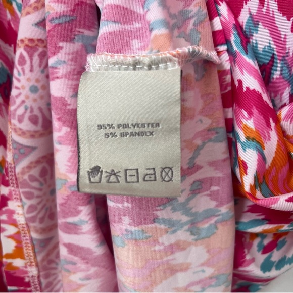 Charlie Paige Abstract Tunic Dress Pink Aqua Orange White Size Small - Picture 6 of 7